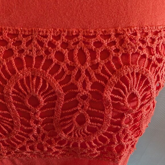 J.Crew Orange Sleeveless Embroidered Lace Trim Top Size Small Tank Summer - Picture 6 of 9